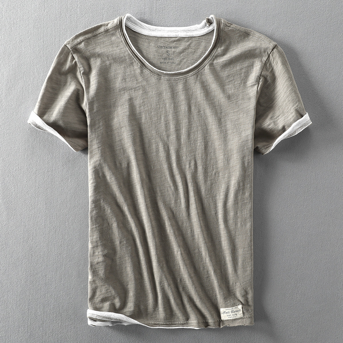 Short-sleeve contrast trim shirt for men | Takumi -4