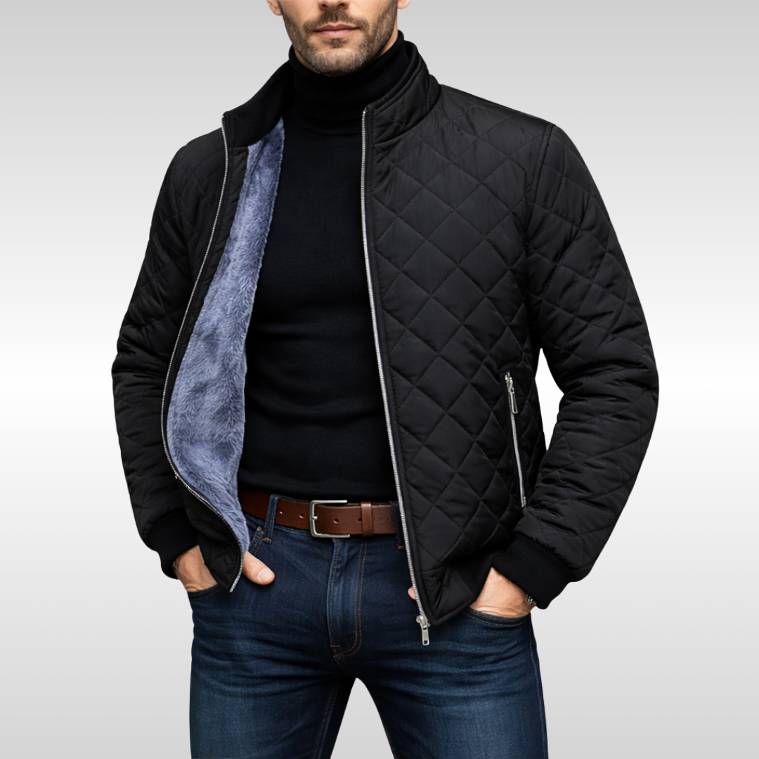 Fleece-lined quilted jacket for men | Hayes -3