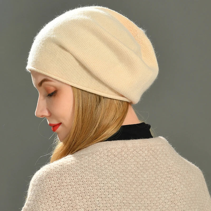 Soft cosy slouch cashmere beanie hat for women | Happyhead -8