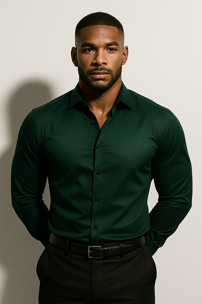 Slim-fit tailored modern dress shirt for men -7