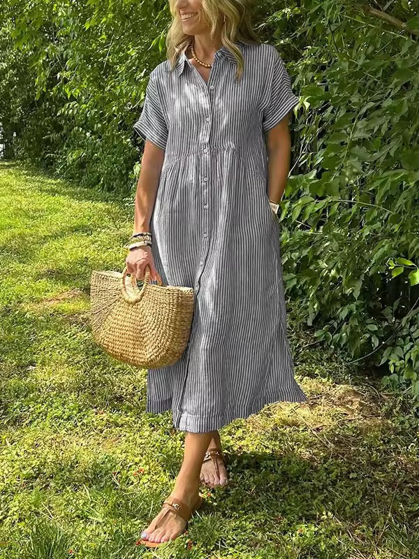 Flowing relaxed everyday maxi dress for women | Angela -5