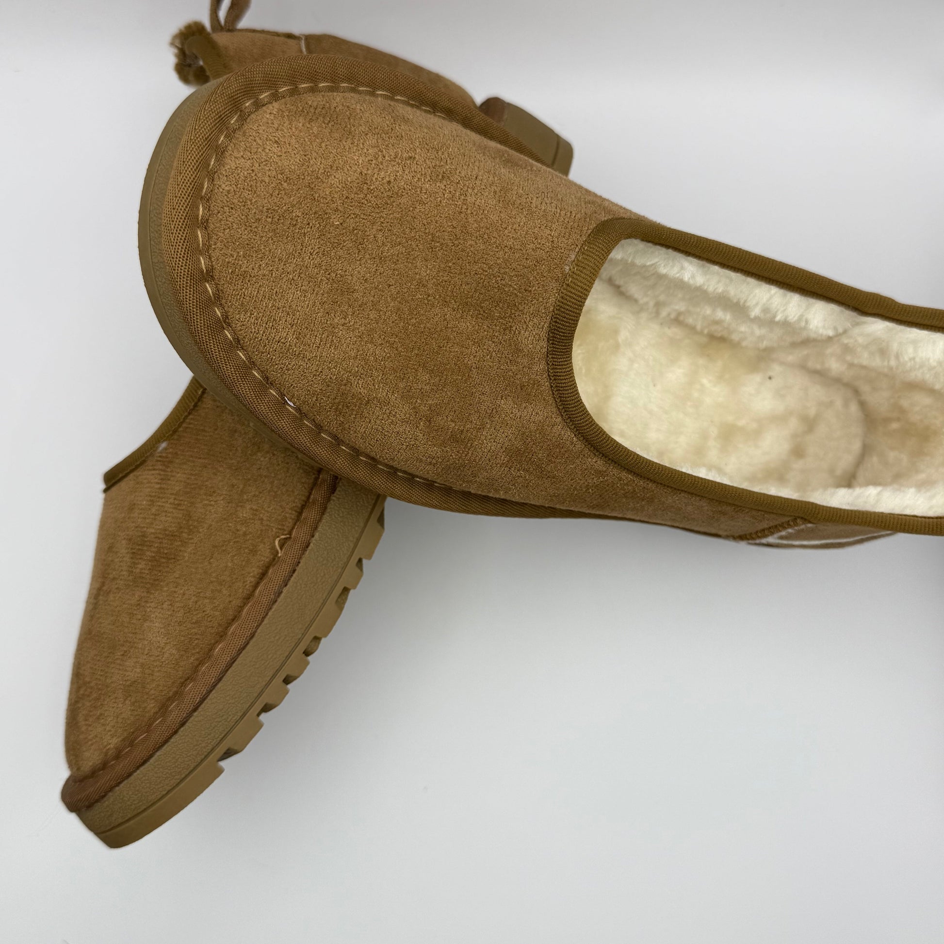 Warm snow fur lined slip-on loafers for women -11