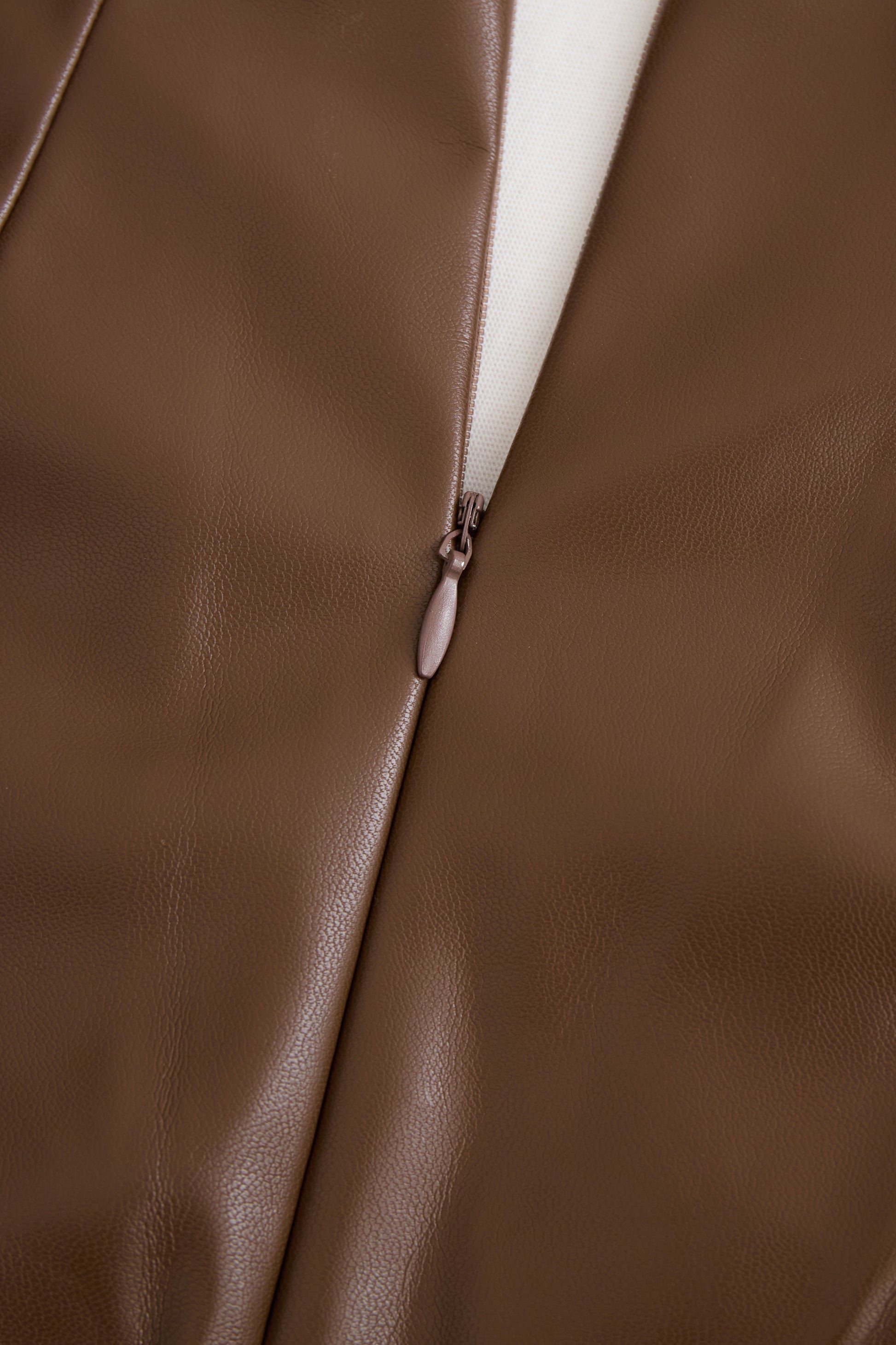 Sleek faux-leather bodycon midi dress for women -7