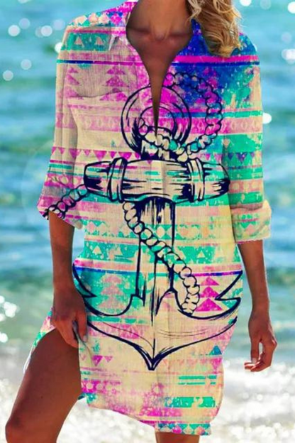 Haltered Lightweight beach blouse with button-front design for women | Johanna
