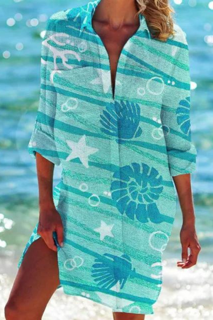 Haltered Lightweight beach blouse with button-front design for women | Johanna