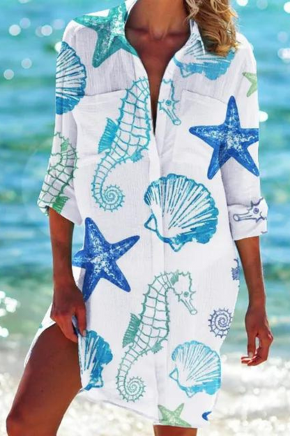 Haltered Lightweight beach blouse with button-front design for women | Johanna