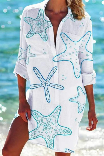 Haltered Lightweight beach blouse with button-front design for women | Johanna