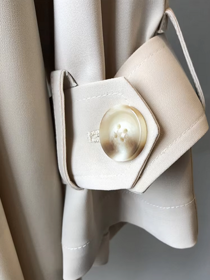 Draped Timeless long trench coat for women | Juliane
