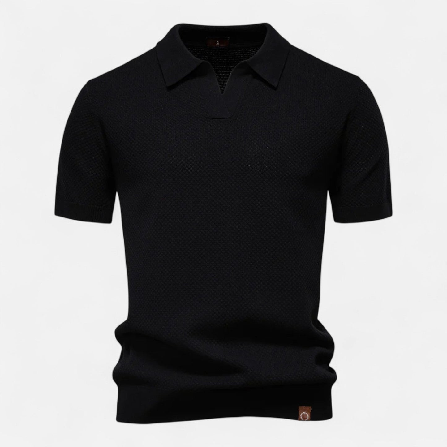 Smart Knit polo shirt with button neck and long sleeves for men | Arlen