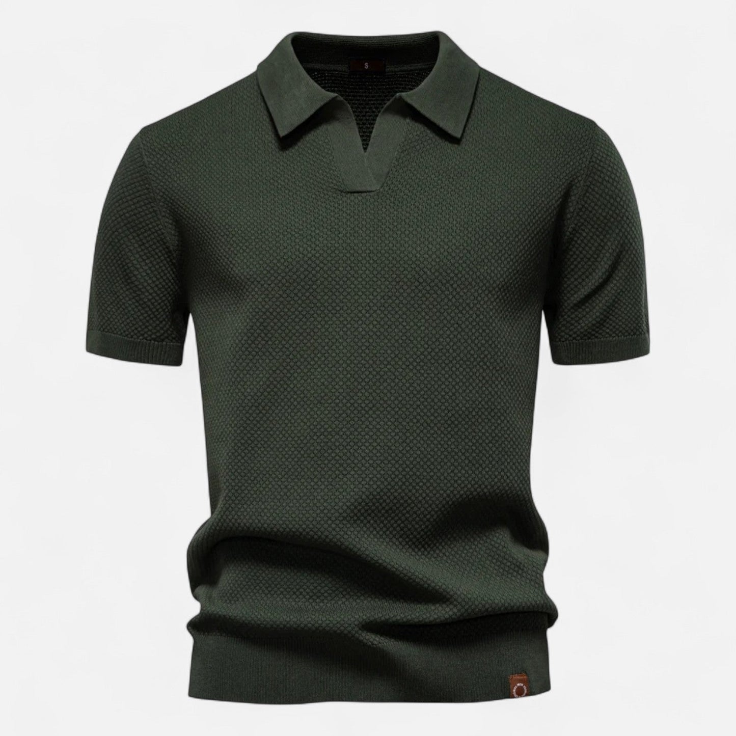 Smart Knit polo shirt with button neck and long sleeves for men | Arlen