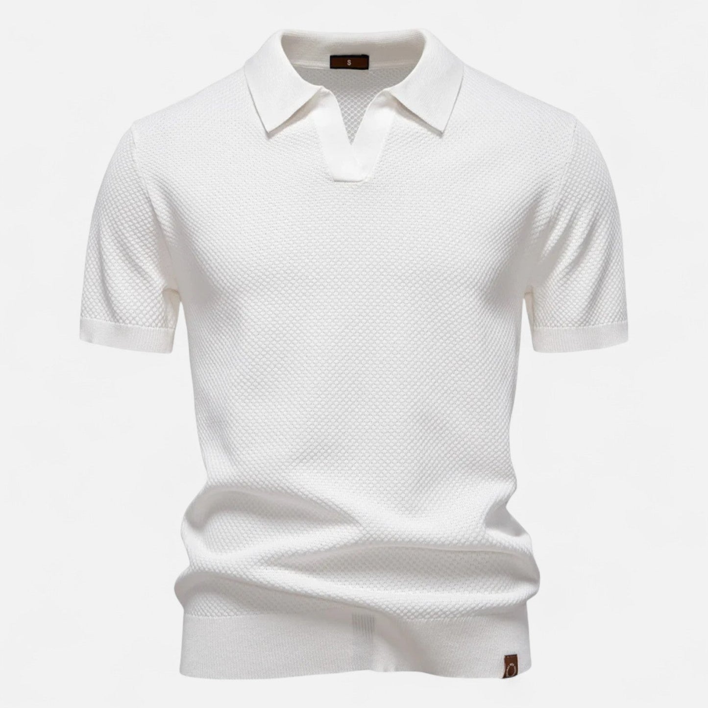 Smart Knit polo shirt with button neck and long sleeves for men | Arlen