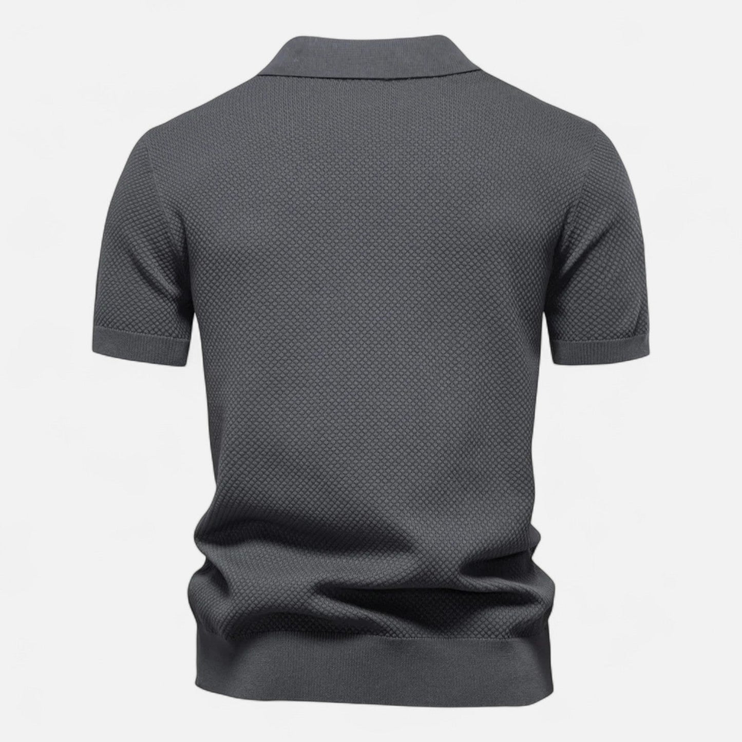Smart Knit polo shirt with button neck and long sleeves for men | Arlen