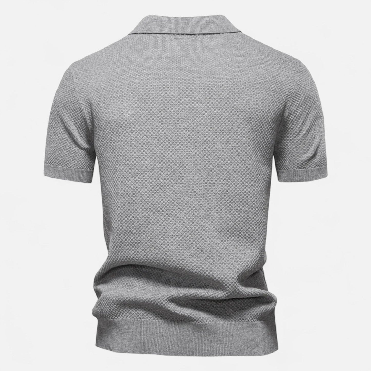 Smart Knit polo shirt with button neck and long sleeves for men | Arlen