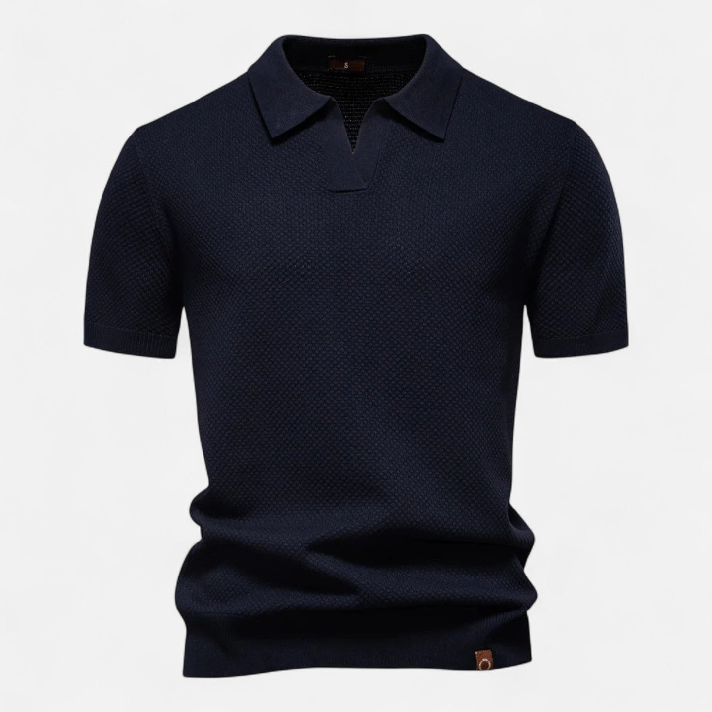 Smart Knit polo shirt with button neck and long sleeves for men | Arlen