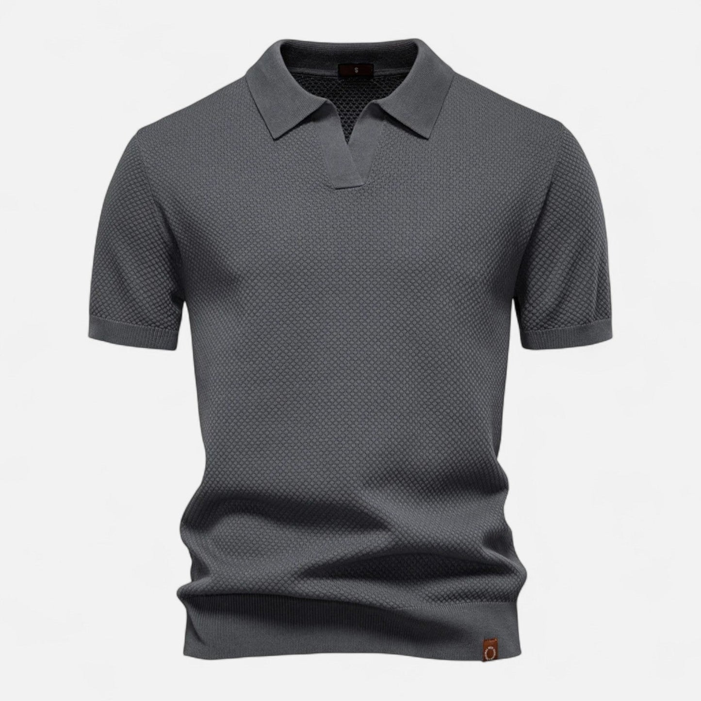 Smart Knit polo shirt with button neck and long sleeves for men | Arlen