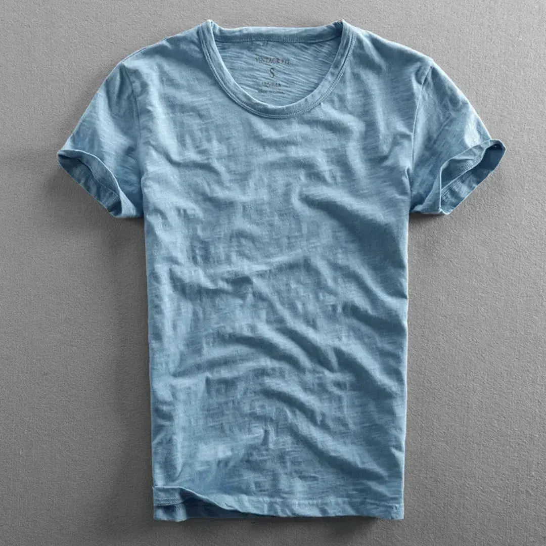 Cotton vintage-wash casual t-shirt for men | Lorenzo -1