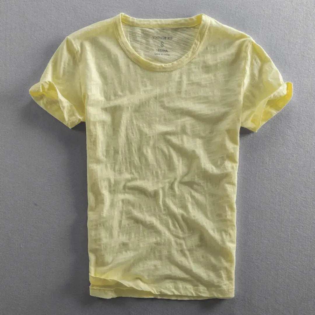 Cotton vintage-wash casual t-shirt for men | Lorenzo -5