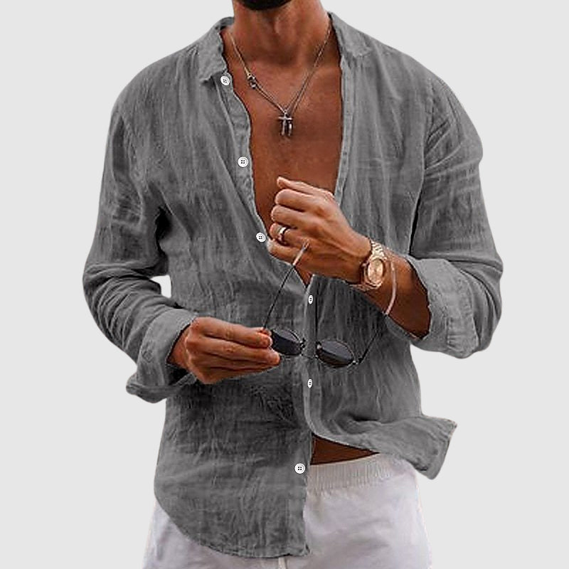 Classic linen shirt for men | Lorenzo Vitali Belmar -3