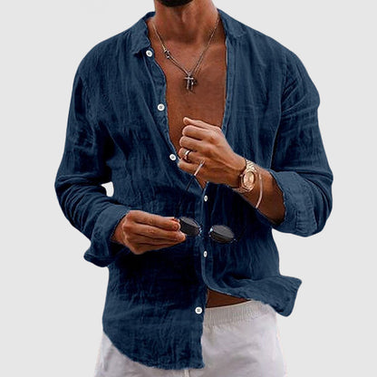 Classic linen shirt for men | Lorenzo Vitali Belmar -4
