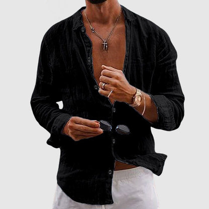 Classic linen shirt for men | Lorenzo Vitali Belmar -5