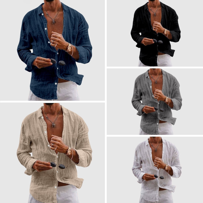 Classic linen shirt for men | Lorenzo Vitali Belmar -6