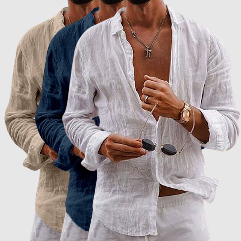 Classic linen shirt for men | Lorenzo Vitali Belmar -7