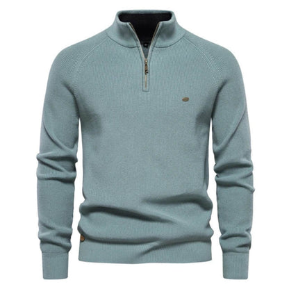 Crocheted Half-zip knit sweater for men | Luke