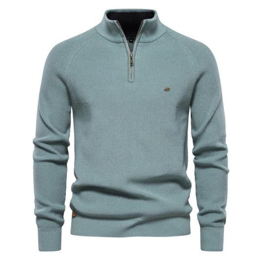 Crocheted Half-zip knit sweater for men | Luke