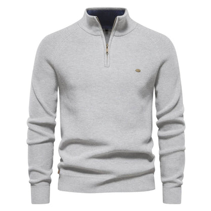 Crocheted Half-zip knit sweater for men | Luke