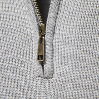 Crocheted Half-zip knit sweater for men | Luke