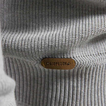 Crocheted Half-zip knit sweater for men | Luke