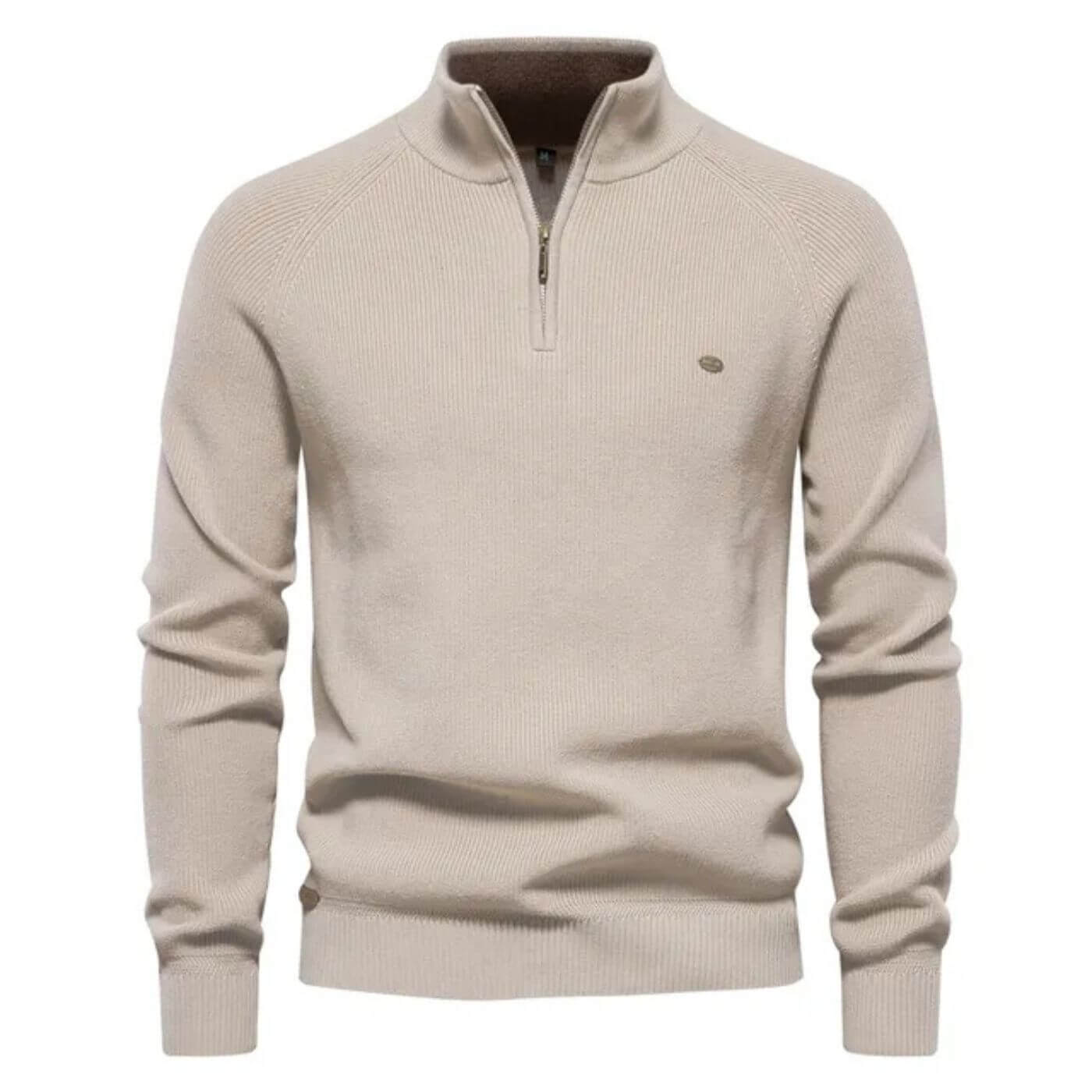 Crocheted Half-zip knit sweater for men | Luke