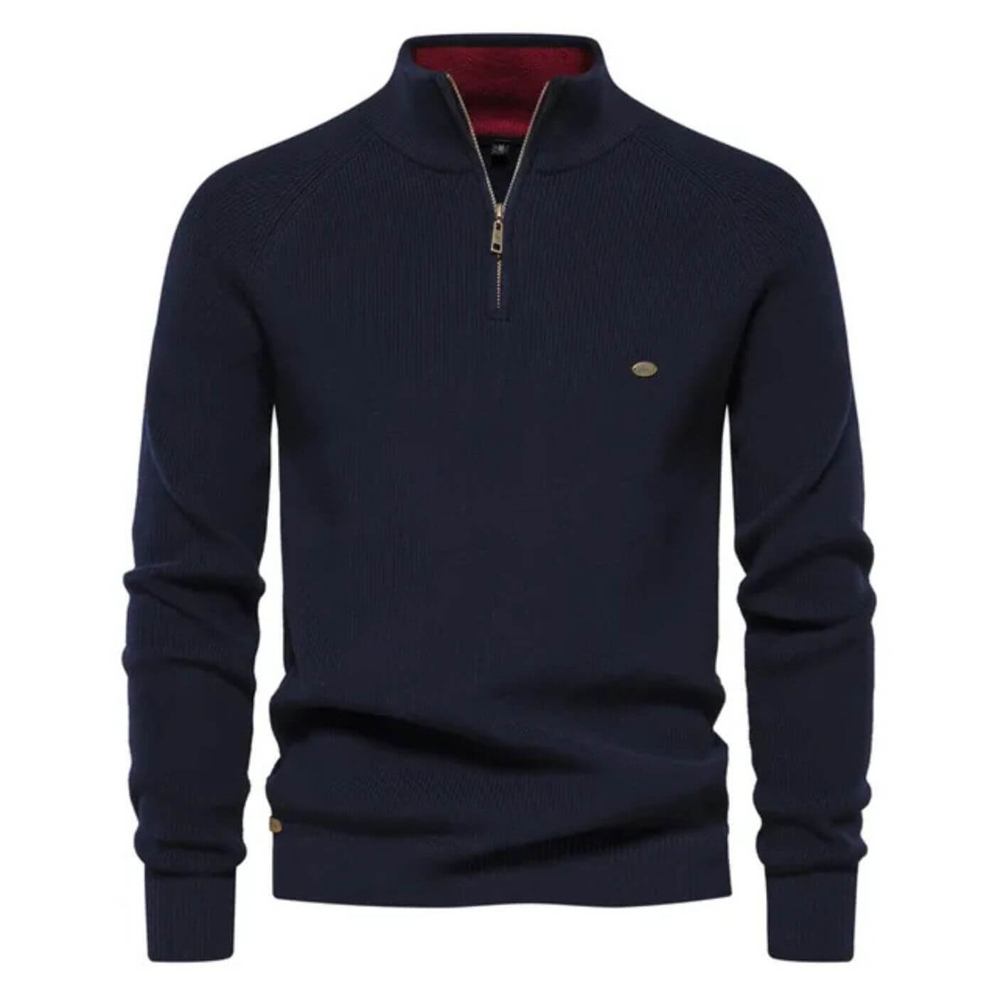 Crocheted Half-zip knit sweater for men | Luke