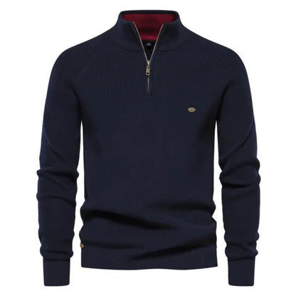 Crocheted Half-zip knit sweater for men | Luke