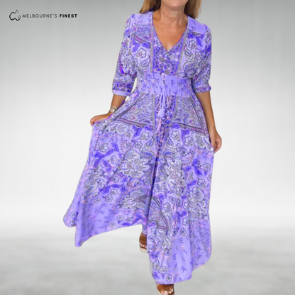Radiant Bohemian maxi dress for women | Alina
