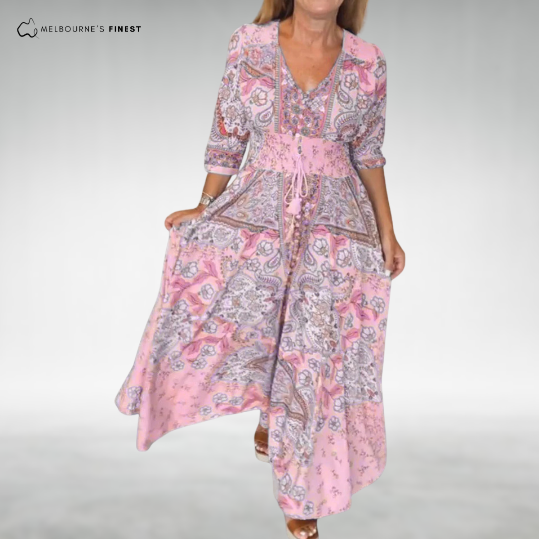 Radiant Bohemian maxi dress for women | Alina