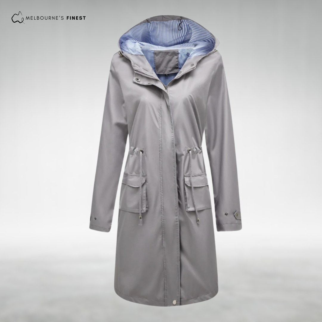 Canopied Waterproof trenchcoat with hood for women | Brielle