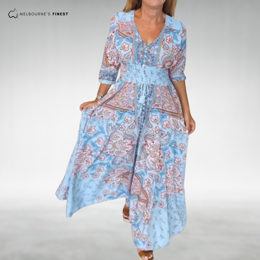Radiant Bohemian maxi dress for women | Alina