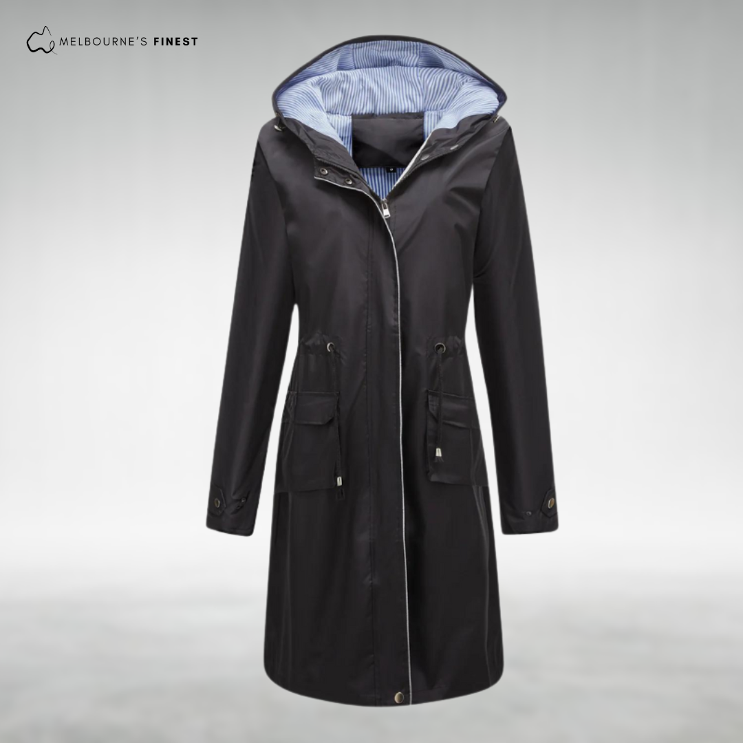 Canopied Waterproof trenchcoat with hood for women | Brielle