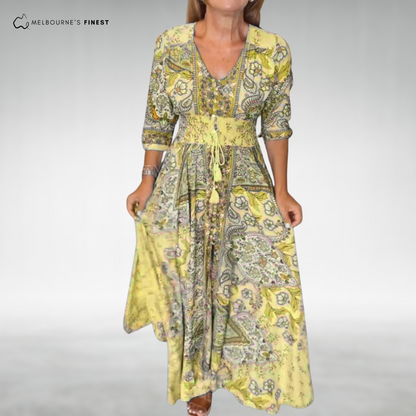 Radiant Bohemian maxi dress for women | Alina