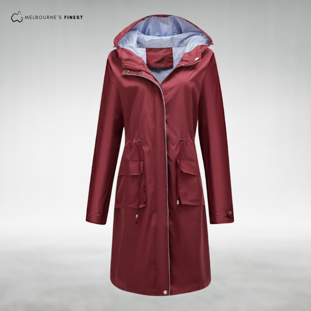 Canopied Waterproof trenchcoat with hood for women | Brielle