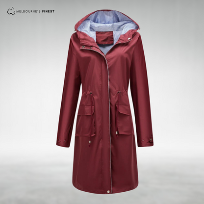 Canopied Waterproof trenchcoat with hood for women | Brielle