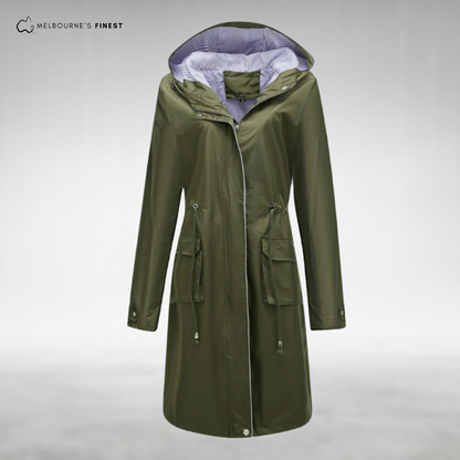 Canopied Waterproof trenchcoat with hood for women | Brielle