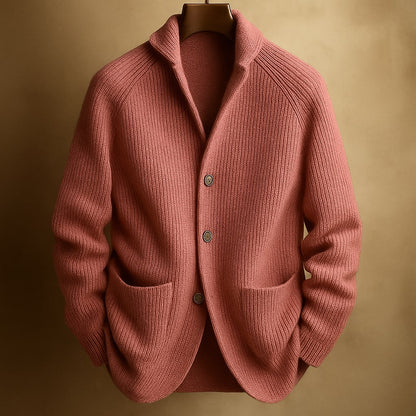 Light knit button-up relaxed cardigan for men | Mason -1