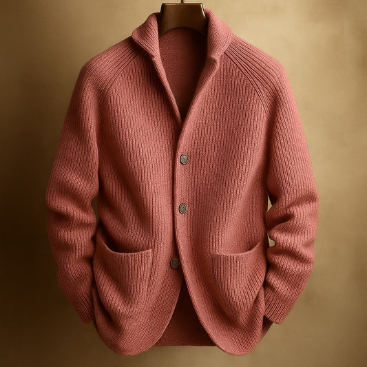 Light knit button-up relaxed cardigan for men | Mason -1