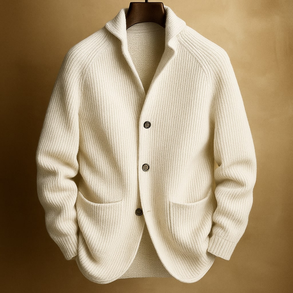 Light knit button-up relaxed cardigan for men | Mason -2