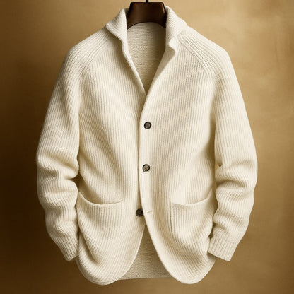 Light knit button-up relaxed cardigan for men | Mason -2