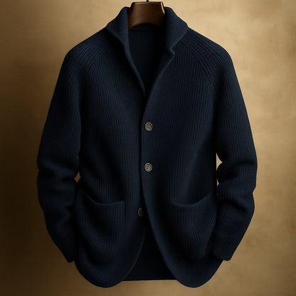 Light knit button-up relaxed cardigan for men | Mason -5