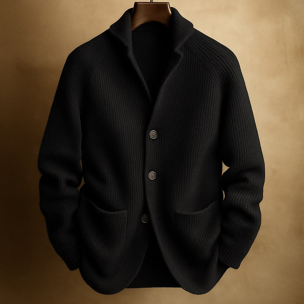 Light knit button-up relaxed cardigan for men | Mason -6