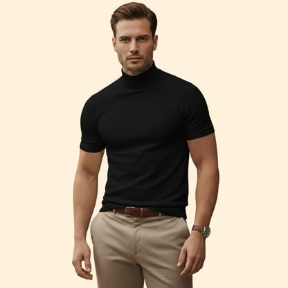 Short-sleeve mock neck tee for men | Caelan -9
